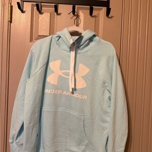 Under Armour Sky Blue Hoodie with White Logo
